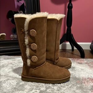 UGG Women's Tan Shearling Button Boots